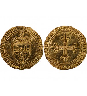 CHARLES VI LE FOU - ECU D'OR A LA COURONNE 1380 / 1422 PARIS 2