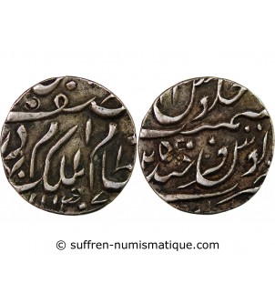 INDE, HYDERABAD, MAHBUB ALI KHAN II - 1/2 RUPEE ARGENT 1294 (1877)