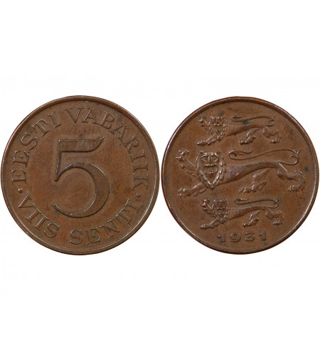 ESTONIE - 5 SENTI 1931