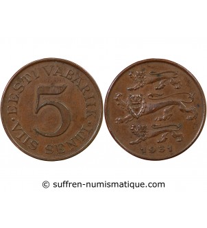 ESTONIE - 5 SENTI 1931