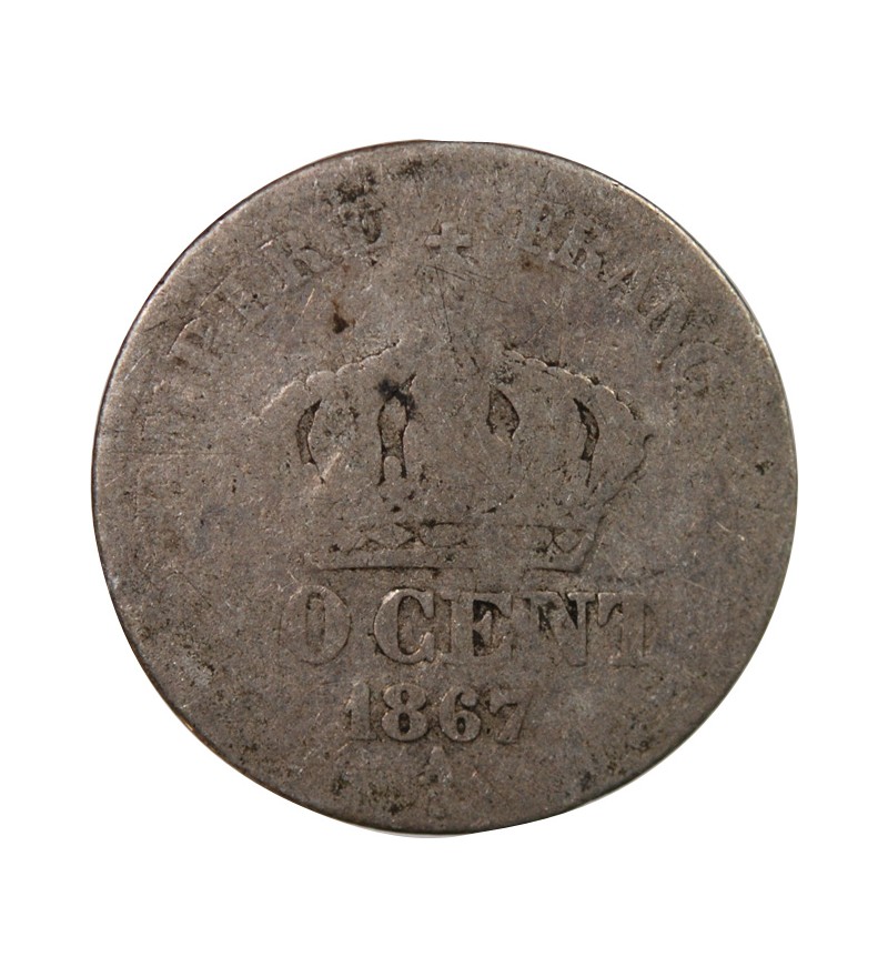 NAPOLEON III - 20 CENTIMES ARGENT 1867 - SURCHARGE SEDAN