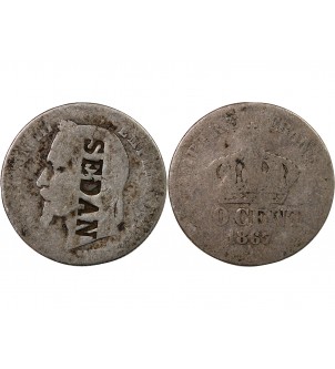 NAPOLEON III - 20 CENTIMES ARGENT 1867 - SURCHARGE SEDAN 2