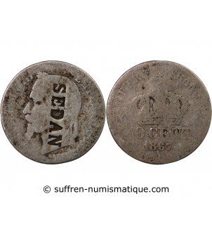 NAPOLEON III - 20 CENTIMES ARGENT 1867 - SURCHARGE SEDAN