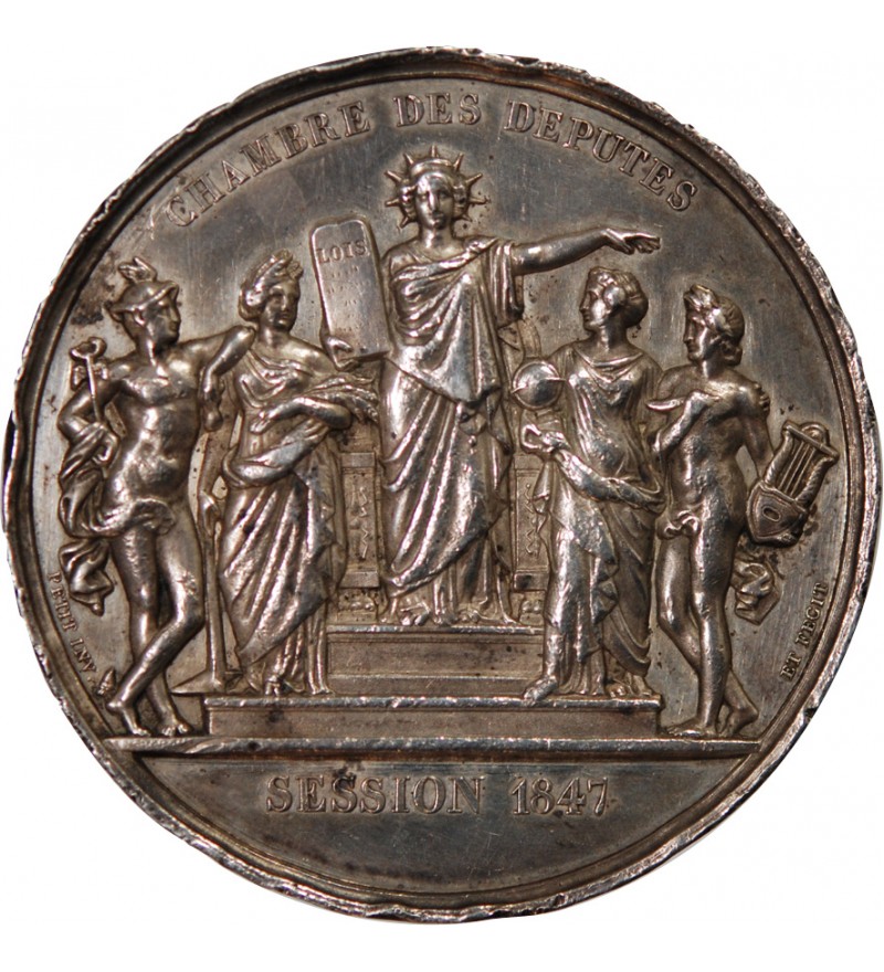 CHAMBRE DES DÉPUTÉS, LOUIS-PHILIPPE - MÉDAILLE ARGENT 1847