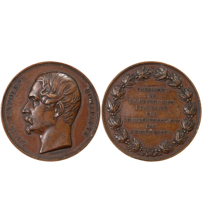 LOUIS-NAPOLEON BONAPARTE - MÉDAILLE CUIVRE - ELECTION DE 1848
