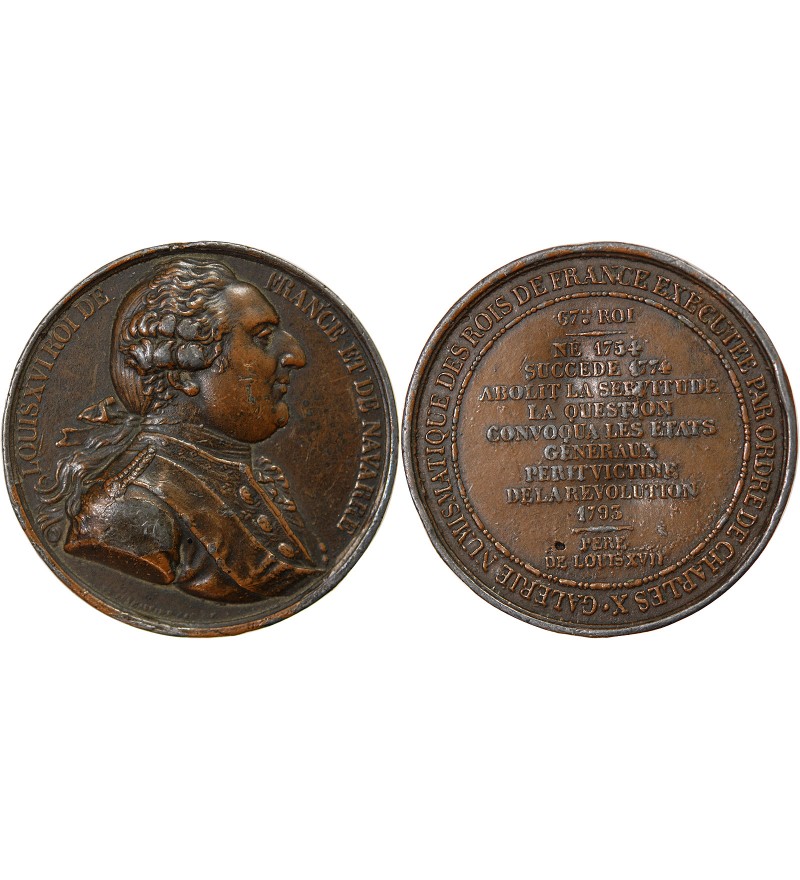 GALERIE NUMISMATIQUE DES ROIS DE FRANCE, LOUIS XVI - MÉDAILLE 1836 / 1840