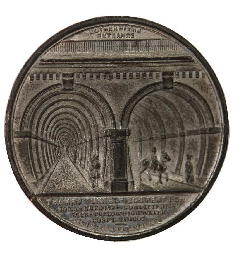 GRANDE-BRETAGNE, ISAMBART MARC BRUNEL - MEDAILLE ZINC 1842 - TUNNEL SOUS LA TAMISE