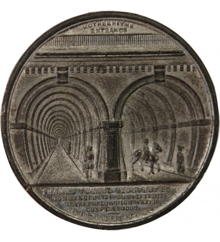 GRANDE-BRETAGNE, ISAMBART MARC BRUNEL - MEDAILLE ZINC 1842 - TUNNEL SOUS LA TAMISE