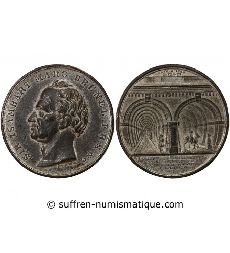 GRANDE-BRETAGNE, ISAMBART MARC BRUNEL - MEDAILLE ZINC 1842 - TUNNEL SOUS LA TAMISE