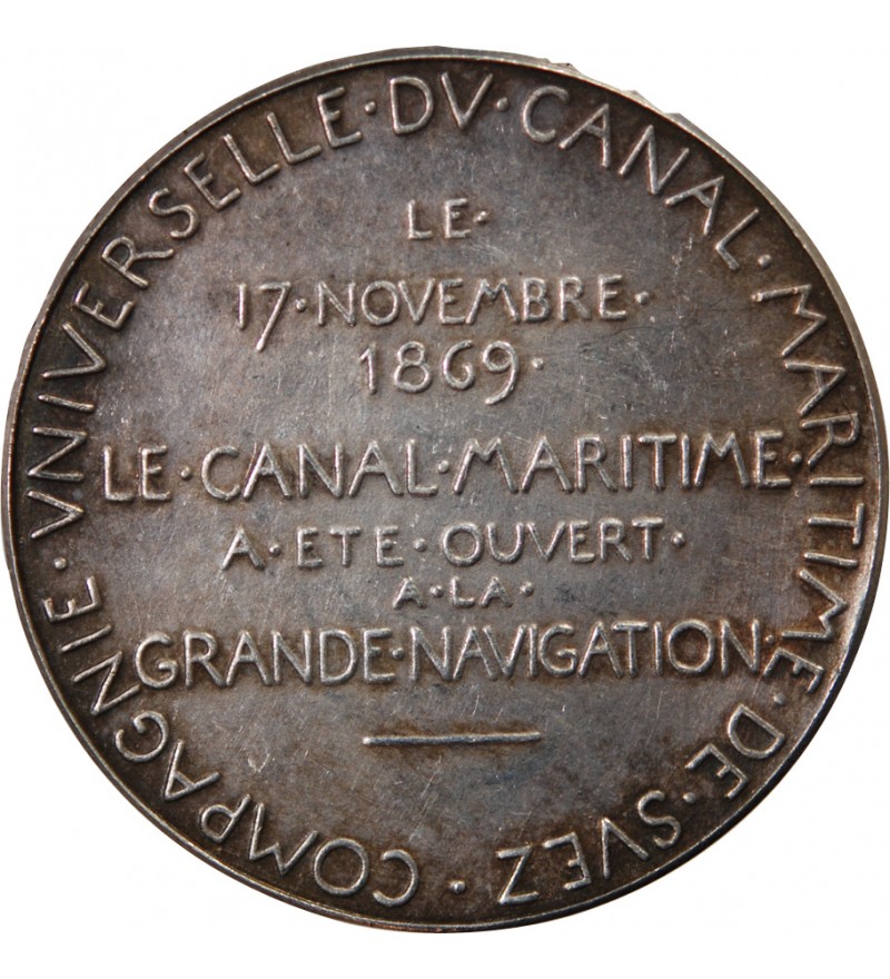 OUVERTURE DU CANAL DE SUEZ, OSCAR ROTY - MEDAILLE ARGENT Poinçon Corne (après 1879)