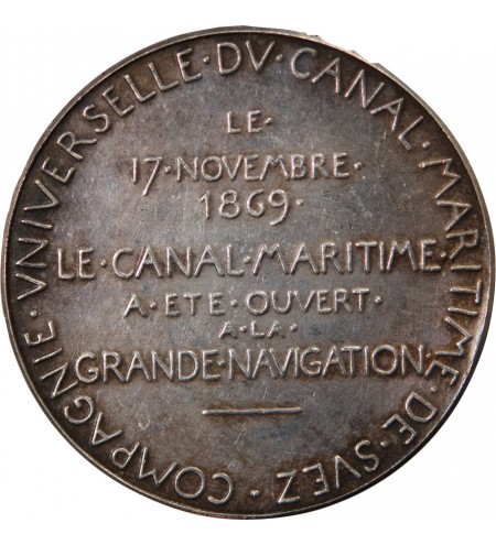 OUVERTURE DU CANAL DE SUEZ, OSCAR ROTY - MEDAILLE ARGENT Poinçon Corne (après 1879)
