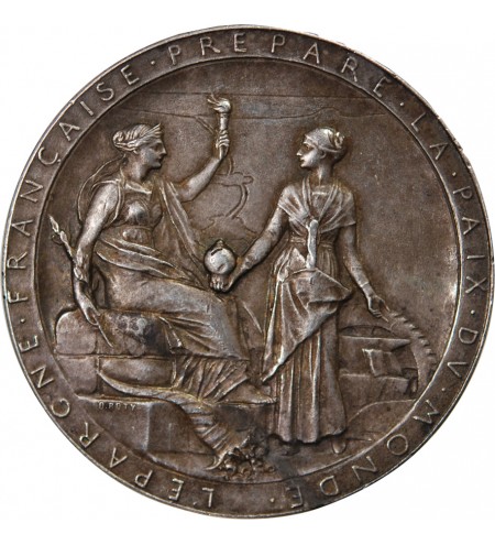 OUVERTURE DU CANAL DE SUEZ, OSCAR ROTY - MEDAILLE ARGENT Poinçon Corne (après 1879)