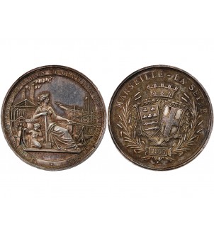 SOCIETE DES FORGES ET CHANTIERS DE LA MEDITERRANEE - MEDAILLE ARGENT 1855 MARSEILLE 2
