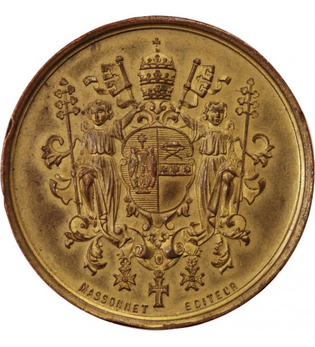 FRANCE, ELECTION DE PIE IX - MÉDAILLE CUIVRE DORÉ 1846