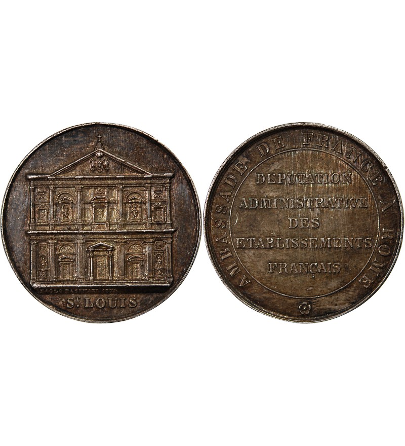 AMBASSADE DE FRANCE A ROME – JETON ARGENT 1875