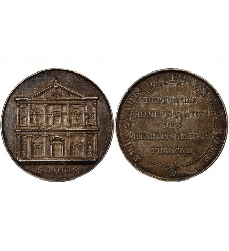 AMBASSADE DE FRANCE A ROME – JETON ARGENT 1875