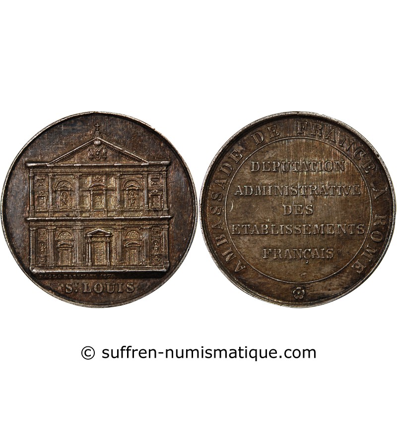 AMBASSADE DE FRANCE A ROME – JETON ARGENT 1875