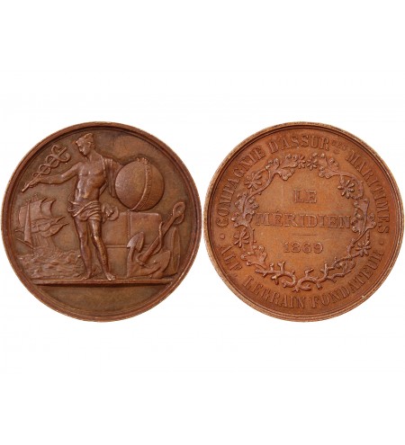 ASSURANCES MARITIMES, LE MERIDIEN – MEDAILLE CUIVRE 1869