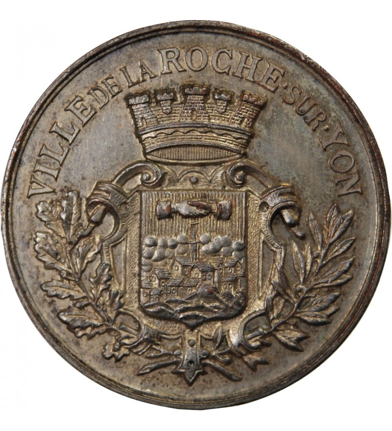 VILLE DE LA ROCHE-SUR-YON - MÉDAILLE CUIVRE ARGENTÉ Poinçon Corne (après 1879)