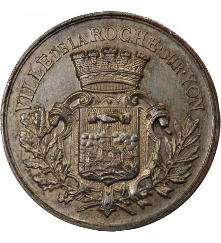 VILLE DE LA ROCHE-SUR-YON - MÉDAILLE CUIVRE ARGENTÉ Poinçon Corne (après 1879)