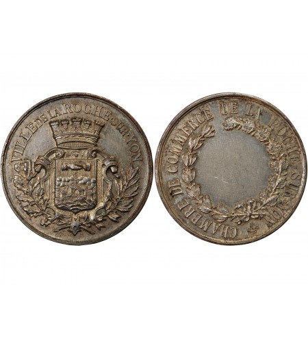 VILLE DE LA ROCHE-SUR-YON - MÉDAILLE CUIVRE ARGENTÉ Poinçon Corne (après 1879)