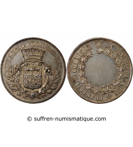 VILLE DE LA ROCHE-SUR-YON - MÉDAILLE CUIVRE ARGENTÉ Poinçon Corne (après 1879)