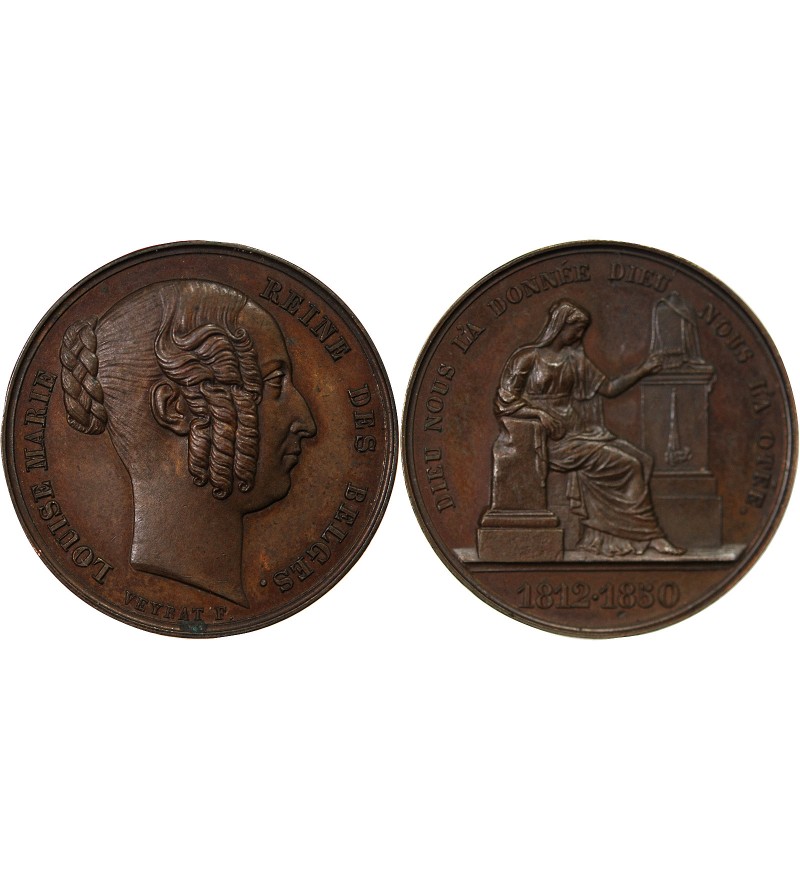 BELGIQUE, LOUISE-MARIE - MEDAILLE BRONZE 1850