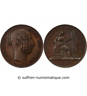 BELGIQUE, LOUISE-MARIE - MEDAILLE BRONZE 1850