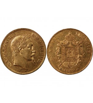NAPOLEON III - ﻿100 FRANCS OR 1869 BB STRASBOURG 2