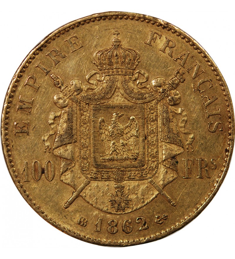 NAPOLEON III - ﻿100 FRANCS OR 1862 BB STRASBOURG