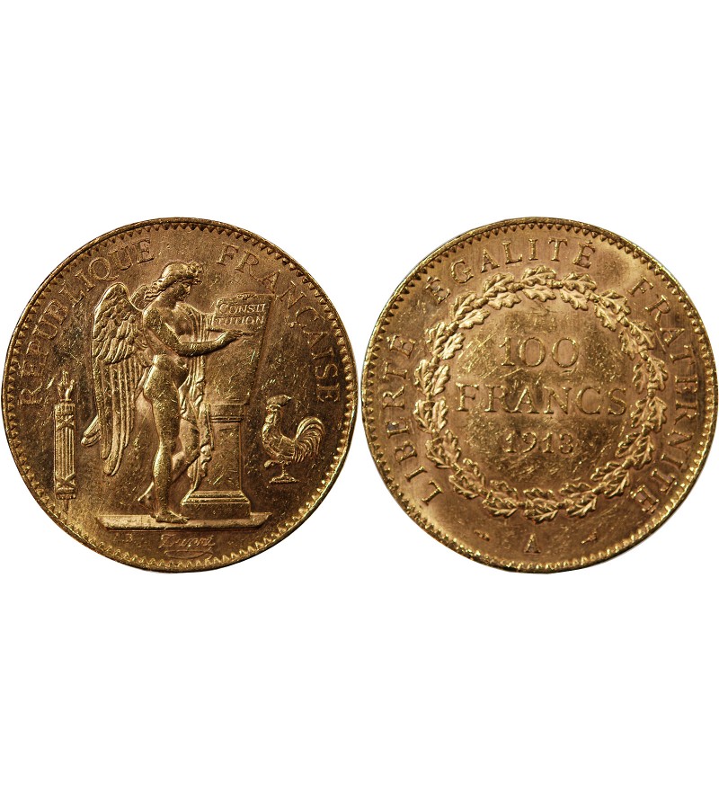 GENIE - 100 FRANCS OR 1913 A PARIS "Liberté Egalité Fraternité"﻿
