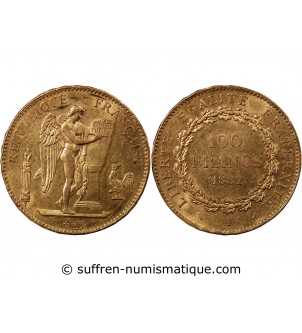 GENIE - 100 FRANCS OR 1882 A PARIS "Dieu protège la France"﻿