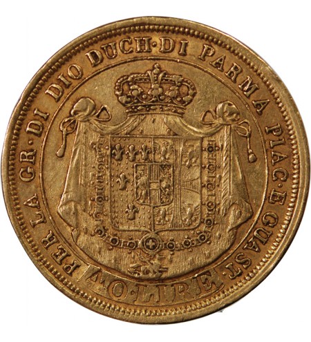 ITALIE, Duché de Parme, MARIE LOUISE - 40 LIRE OR 1815 MILAN