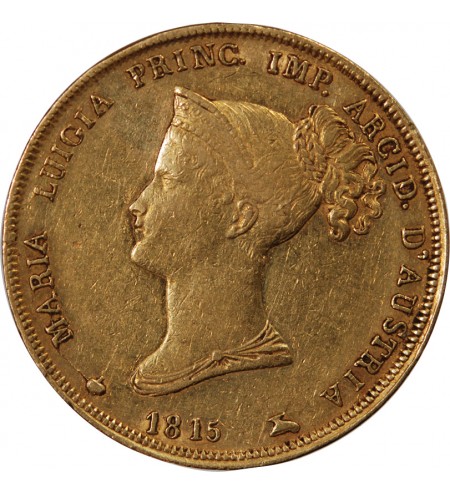ITALIE, Duché de Parme, MARIE LOUISE - 40 LIRE OR 1815 MILAN