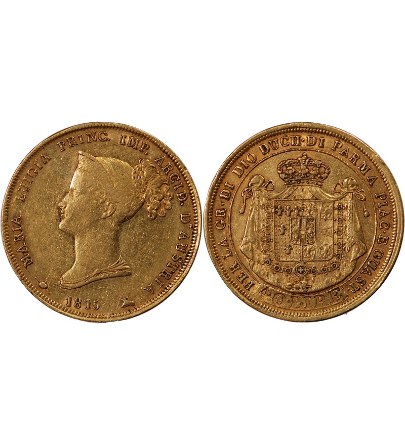 ITALIE, Duché de Parme, MARIE LOUISE - 40 LIRE OR 1815 MILAN
