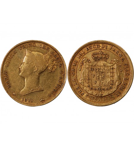 ITALIE, Duché de Parme, MARIE LOUISE - 40 LIRE OR 1815 MILAN
