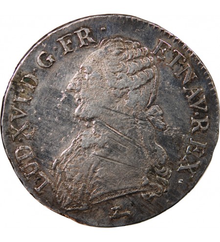 LOUIS XVI - ÉCU ARGENT AUX BRANCHES D'OLIVIER 1791 A PARIS