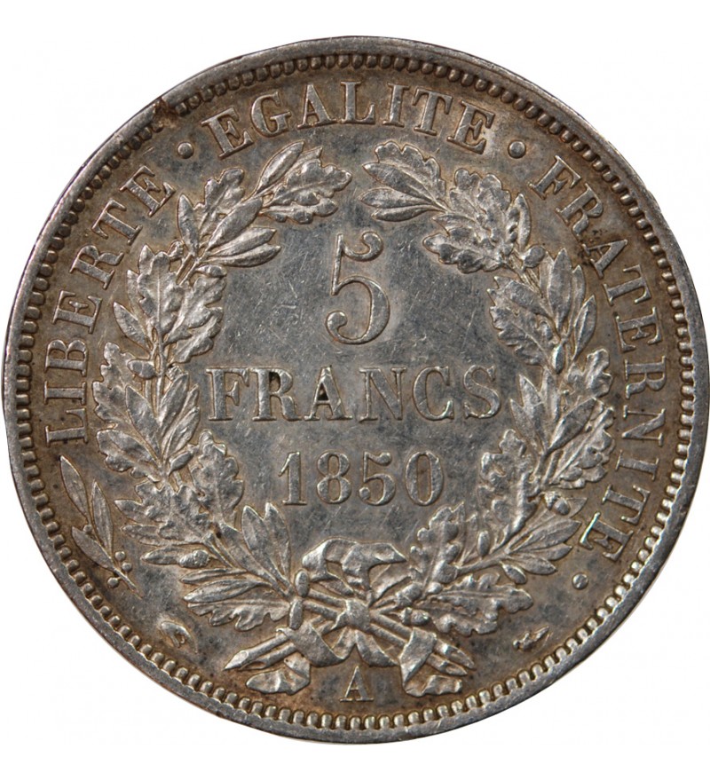 CERES - 5 FRANCS ARGENT 1850 A PARIS