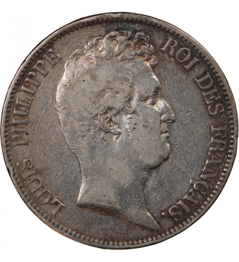 LOUIS-PHILIPPE﻿ - 5 FRANCS ARGENT 1830 A PARIS "Type Tiolier sans le I, Tr relief"