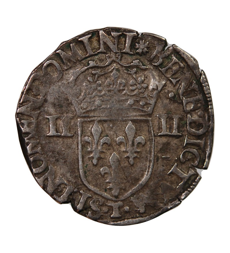HENRI III - 1/4 ECU ARGENT 1589 T NANTES