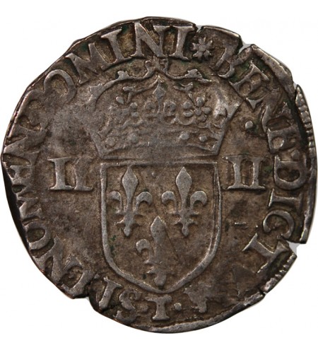 HENRI III - 1/4 ECU ARGENT 1589 T NANTES