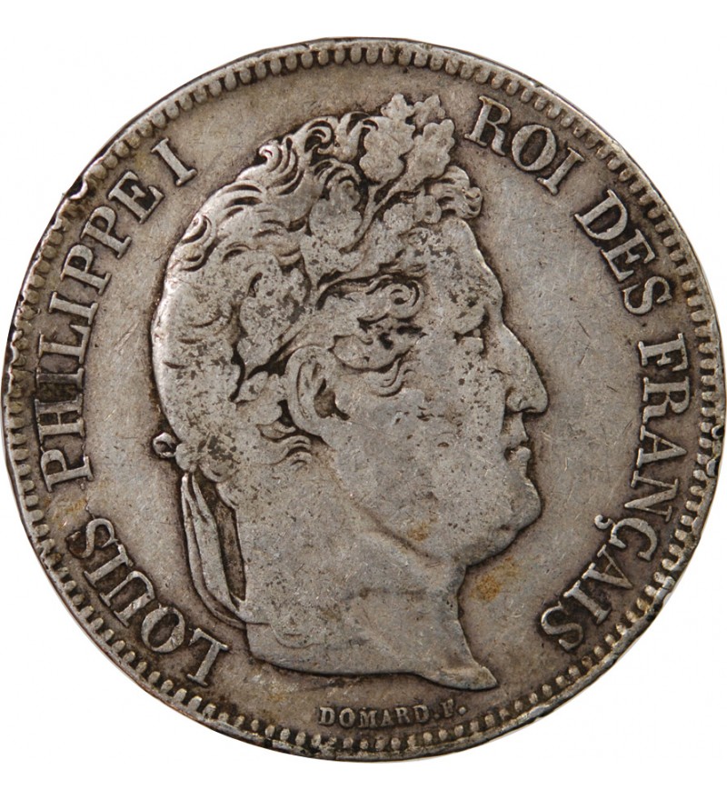 LOUIS-PHILIPPE Ier - 5 FRANCS 1833 Q PERPIGNAN " Tranche en Relief"