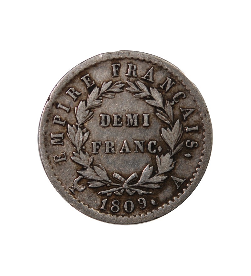 NAPOLEON Ier﻿ - 1/2 FRANC ARGENT 1809 A PARIS