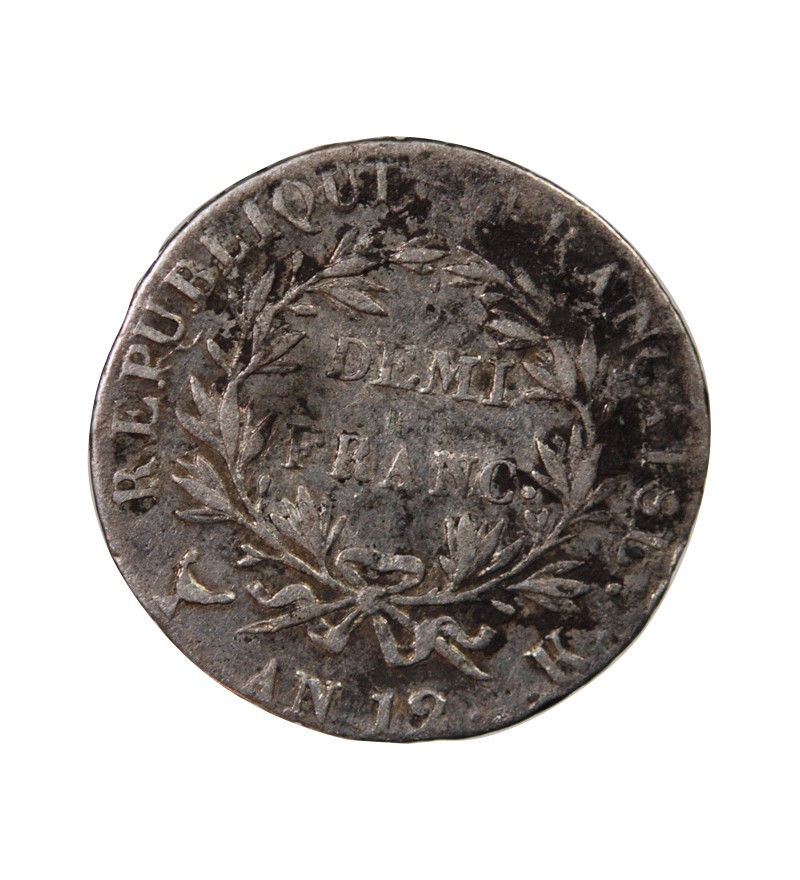 NAPOLEON Ier﻿ - 1/2 FRANC ARGENT AN 12 K BORDEAUX