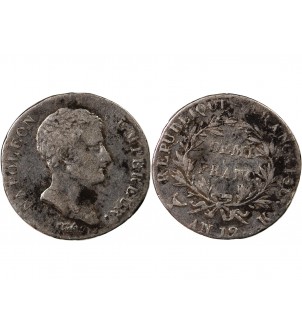 NAPOLEON Ier﻿ - 1/2 FRANC ARGENT AN 12 K BORDEAUX 2