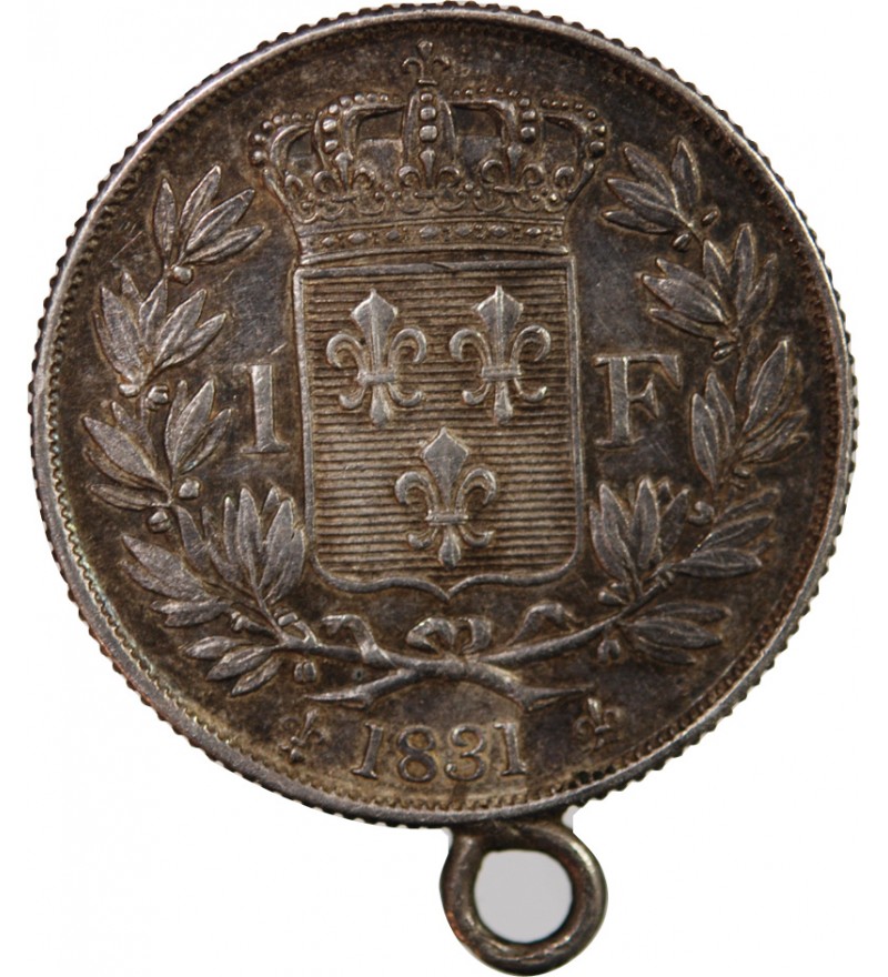 HENRI V - 1 FRANC ARGENT 1831 AVEC BELIERE