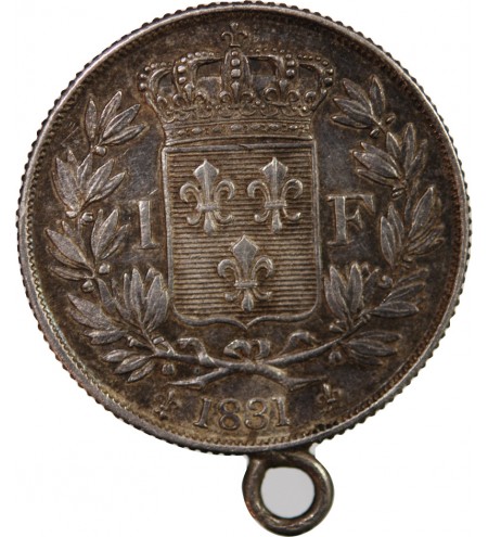 HENRI V - 1 FRANC ARGENT 1831 AVEC BELIERE