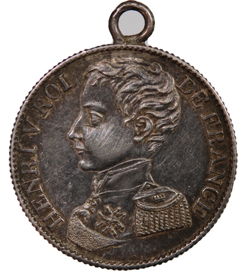 HENRI V - 1 FRANC ARGENT 1831 AVEC BELIERE