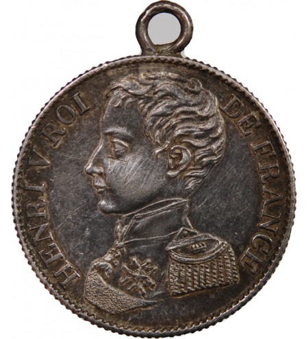 HENRI V - 1 FRANC ARGENT 1831 AVEC BELIERE