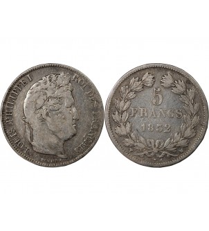LOUIS-PHILIPPE Ier - 5 FRANCS 1832 MA MARSEILLE " Tranche en Relief" 2
